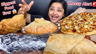 BIGGEST CHICKEN MOMO, BIGGEST CHICKEN AND EGG ROLL, BIGGEST CHICKEN SAMOSA AND BIGGEST PIZZA |EATING