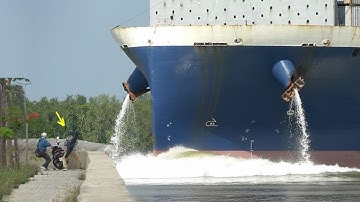 Never Underestimate This Spot — Huge Waves Hit When Container Ships Pass By