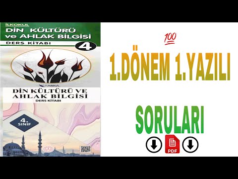 4. Sınıf Din Kültürü 1. Dönem 1. Yazılı Soruları