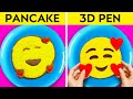 CRAZY 3D PEN VS PANCAKE ART CHALLENGE || Funny School Situation And DIY Ideas by 123 GO! Genius