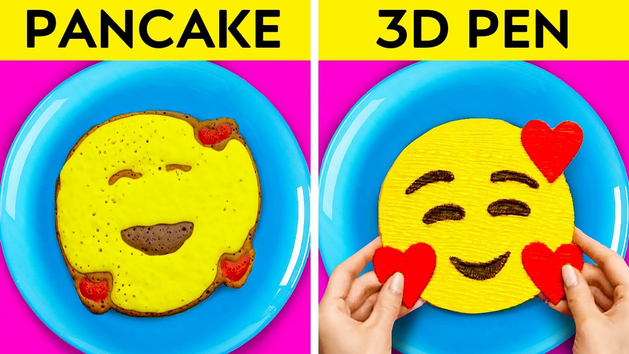 ⁣COOL 3D PEN VS PANCAKE ART CHALLENGE || Huggy Wuggy vs Kissy Missy! DIY Ideas by 123 GO! Genius