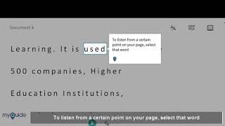 MyGuide: How to use Immersive Reader option in Word Online