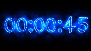 blue smoke neon timer 45 seconds stopwatch