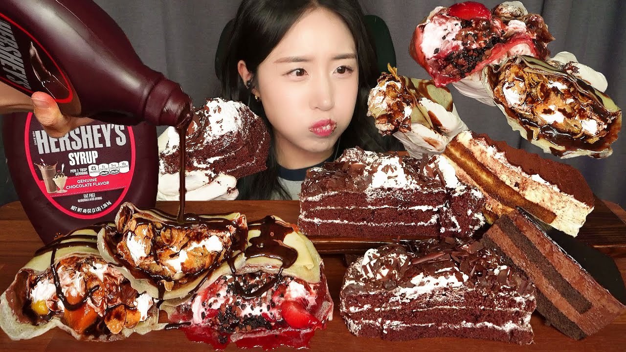 ЭКСТРЕМАЛЬНЫЙ ШОКОЛАДНЫЙ МУКБАНГ🍫 КРЕП С НУТЕЛЛОЙ + ШОКОЛАДНЫЙ ТОРТ ASMR ЗВУКИ ЕДЫ