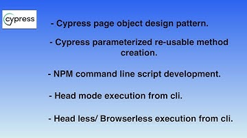 Most easy way to develop Cypress page object model, re-usable parameterised method and CLI run.