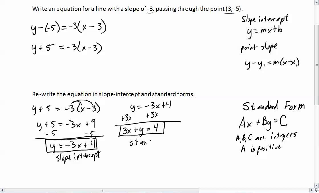 Rewriting Equations In Slope Intercept Form - Tessshebaylo