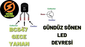 BC547 İLE LED DEVRESİ | GECE YANAN GÜNDÜZ SÖNEN DEVRE | AUTO LİGHT LED | #bc547