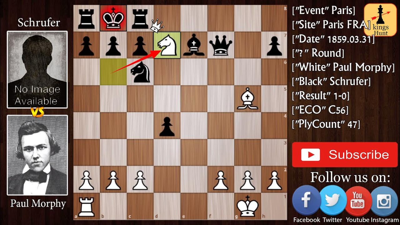 This is Paul Morphy's Special Game, Morphy vs Knott 1859, This is Paul  Morphy's Special Game, Morphy vs Knott 1859 #chess #ajedrez #échecs  #kingshunt #Boardgames #FIDE #sports, By Kings Hunt