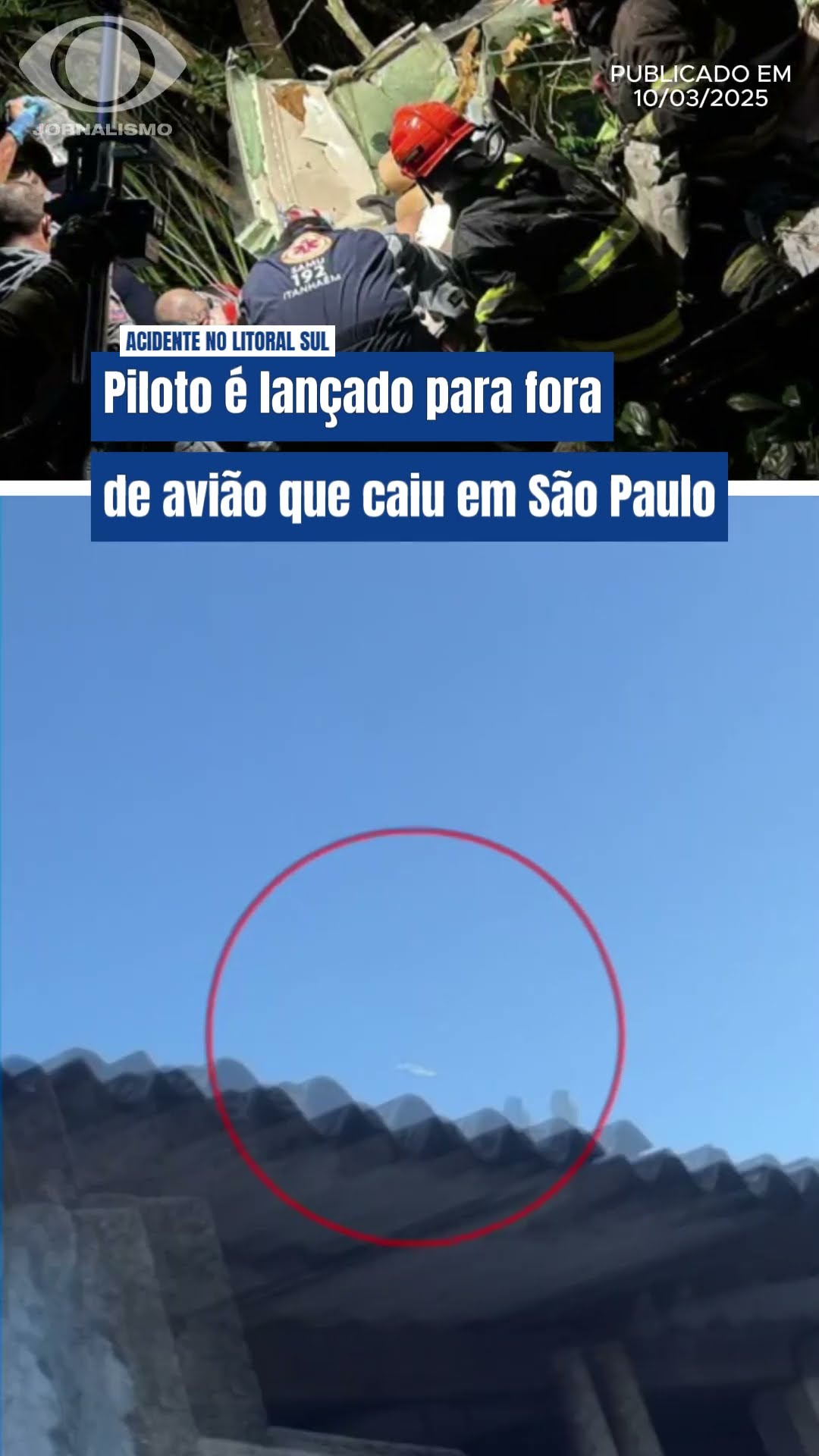 Piloto foi jogado para fora do avião que caiu no Litoral Sul de SP #shorts