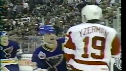 Ron Sutter vs Steve Yzerman + scrum