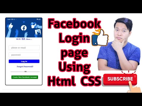 facebook login page design using html and css. 2020