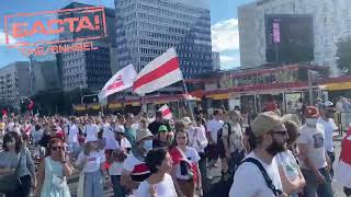Таймлапс с шествия солидарности белорусов в Варшаве 2022