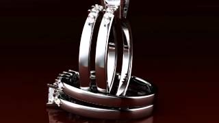 WIthfeelings Princess cut Wedding Ring Set