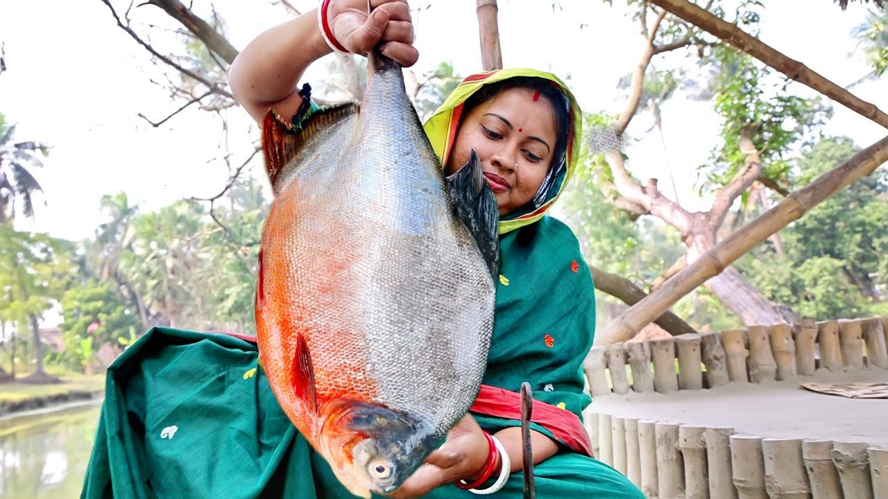 লাল লাল পাকা টমেটো দিয়ে 2kg size রূপচাঁদ মাছের কালিয়া রান্না||amazing fish cutting skill