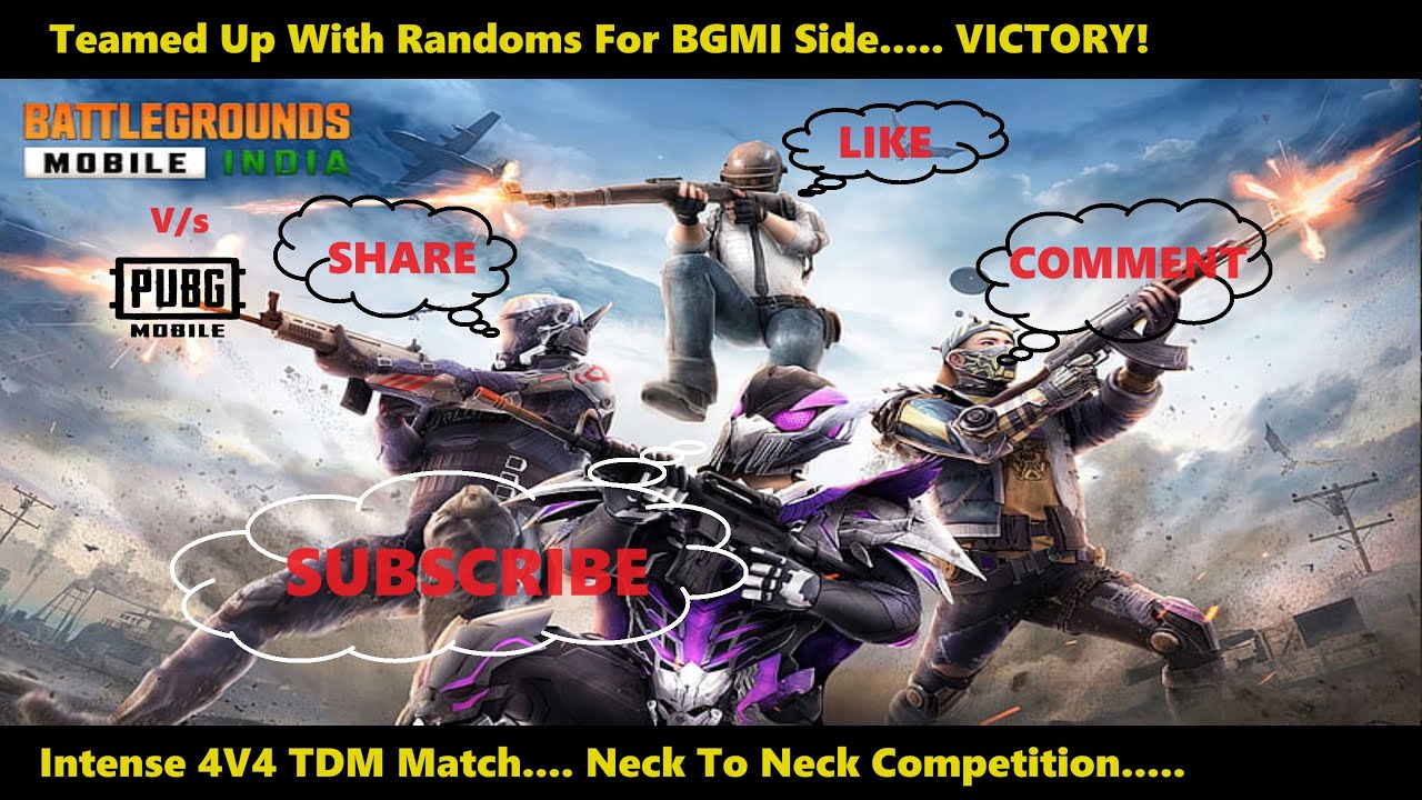 BGMI | Random Squad | Most Intense 4V4 TDM Match Win..... #bgmi # ...