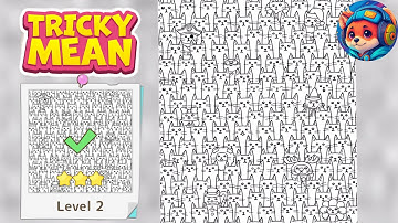 Tricky Mean – Level 2 find 10 unique cats Guide & Answers | Mobile Gameplay Walkthrough