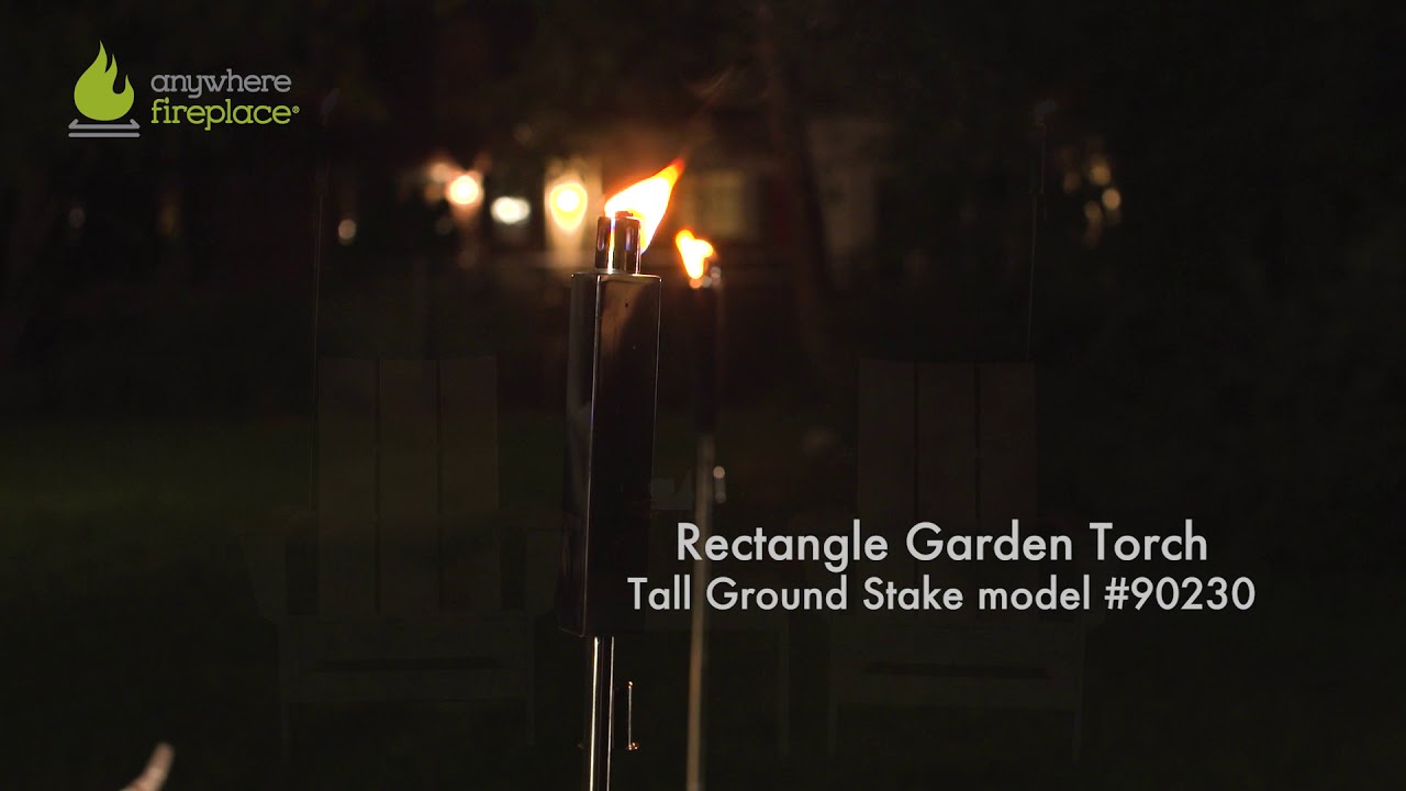 Anywhere Garden Torch // Outdoor Rectangle // Polished Silver // Set of 2 video thumbnail