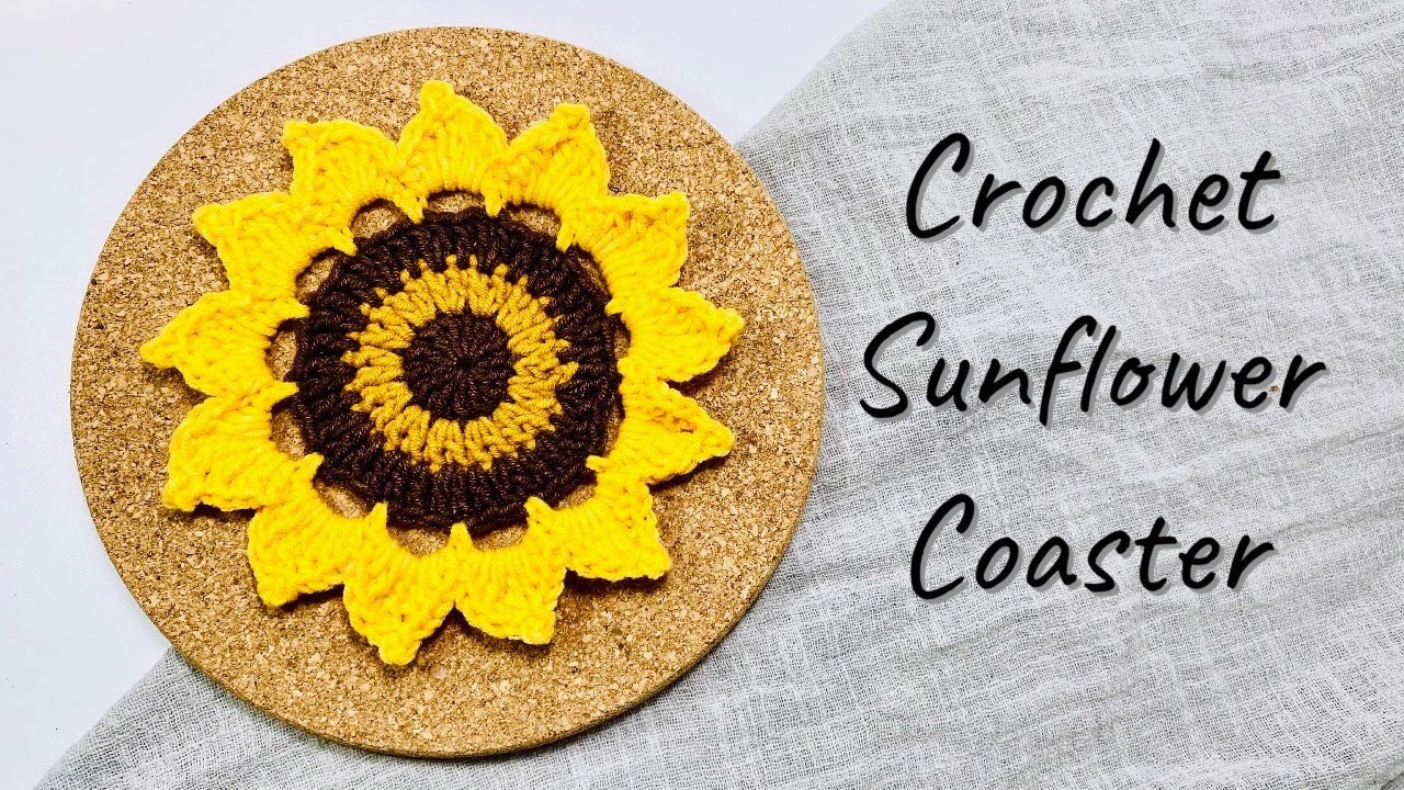 COASTER ВЯЗАНИЯ: Как связать крючком подсолнечника подстаканник | NoLi Handmade