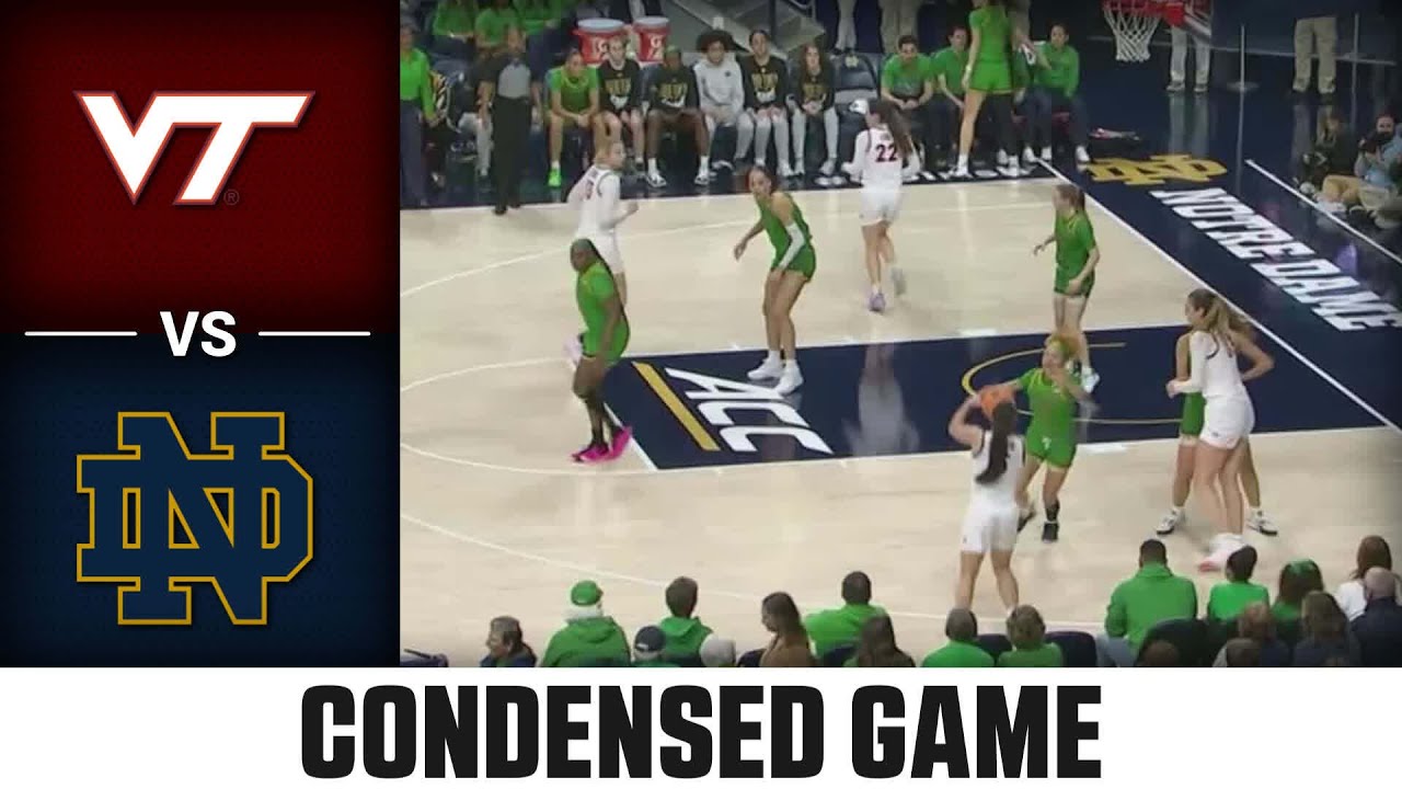 Virginia Tech vs. Notre Dame Condensed Game | 2023-24 ACC Women's Basketball