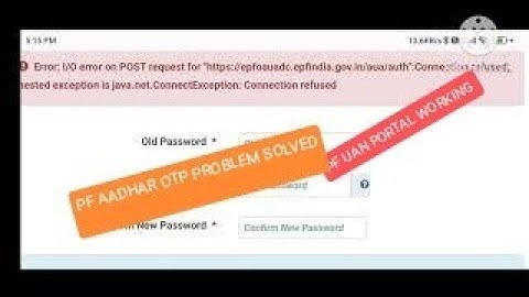 Pf aadhar OTP error soloved# pf forgot password OTP # Pf Bank kyc OTP working#pf withdral otp #