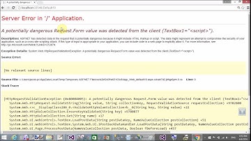 Fix: potentially dangerous Request Form value was detected from the client