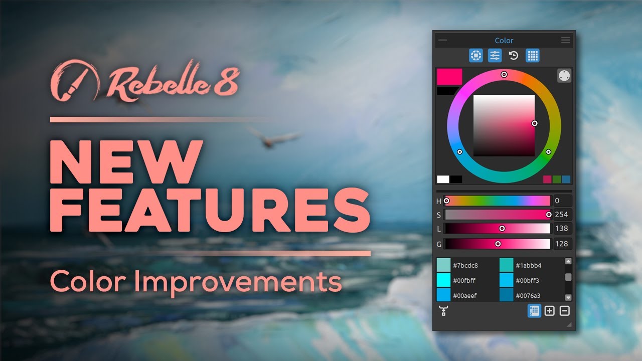 Новые функции Rebelle 8: Цветовая панель