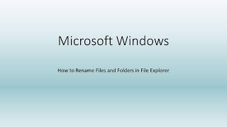 Renaming Folders and Files