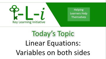Linear Equations with variables on both sides and constants on one side.