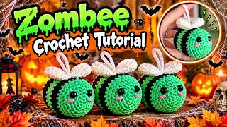 How to Crochet a Zombee 🐝🧟 | Zombie Bee Crochet Tutorial | Easy Halloween Amigurumi