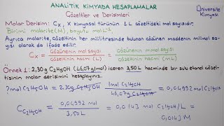 Anali̇ti̇k Ki̇mya- Analitik Kimyada Hesaplamalar 2