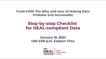 Step-by-step Checklist for HEAL-compliant Data