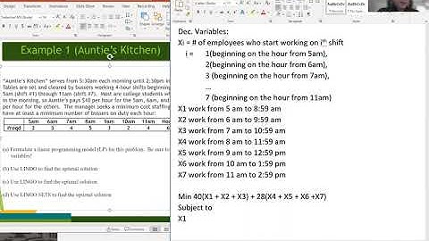 07 + 08  Linear Programming: LP modeling with LINGO SETS