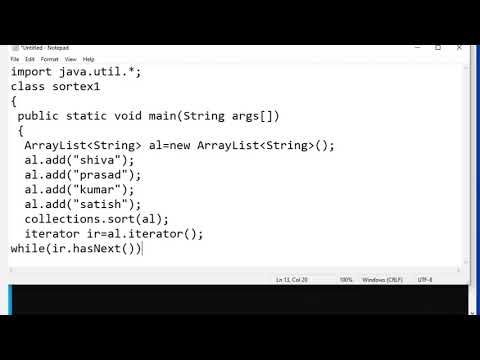 Sorting elements in collection || java collection framework in telugu