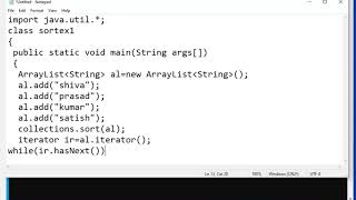 Sorting elements in collection || java collection framework in telugu