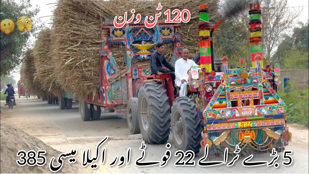 5 Big Trollay Well Done massay 385 4WD On 2weels Drive Pakistani Top1 pulling Fully Loaded trolley’s