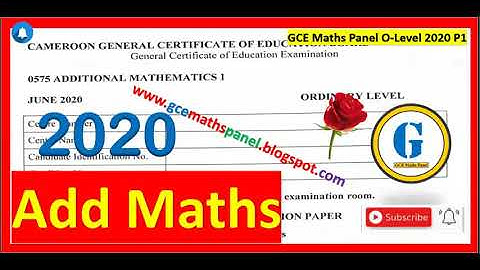 2020 Additional Maths P1 June 2020 - Corrections