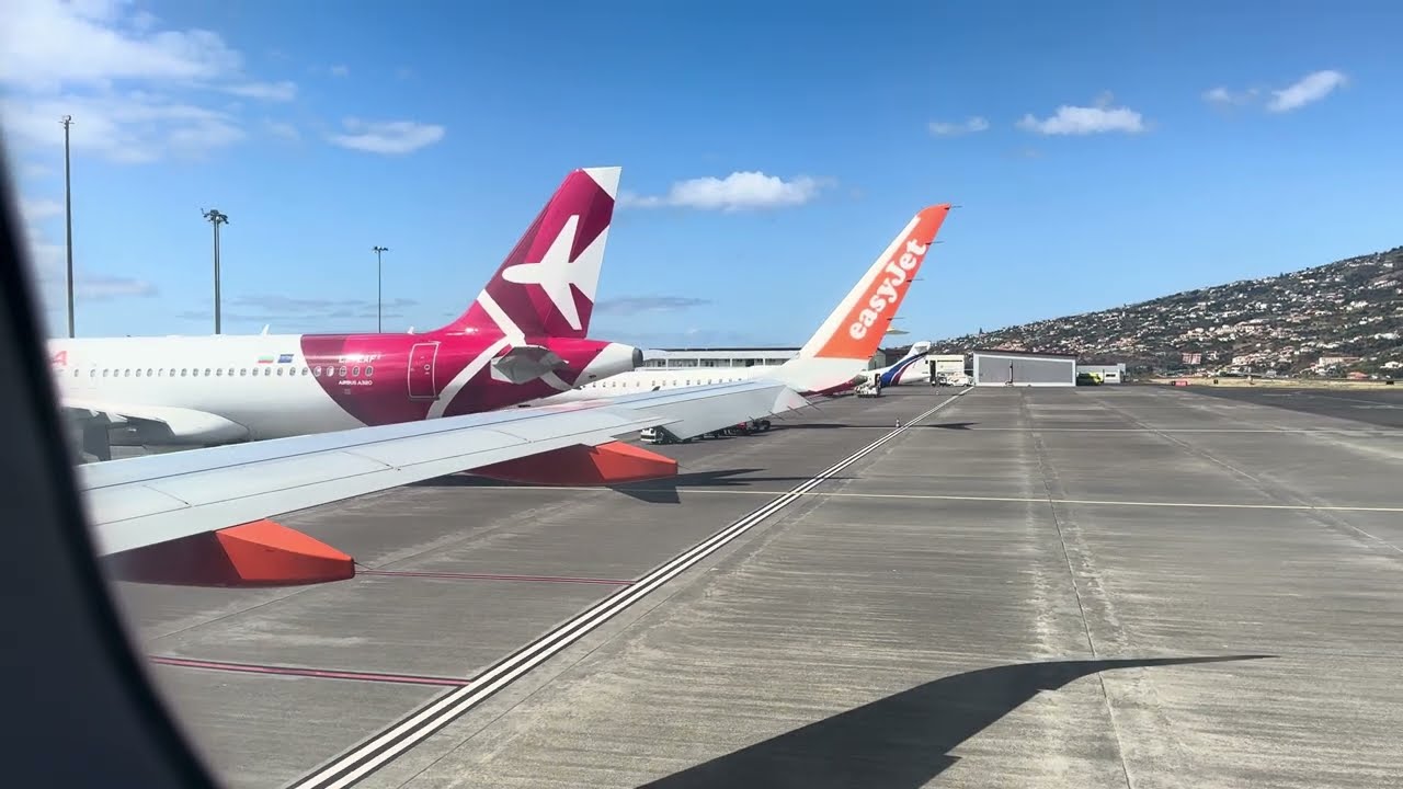 Start samolotu OE-IBF linii EasyJet z lotniska Funchal Madera (FNC-BER) dn. 06.08.2024r.