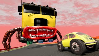 Cars Destruction Test with TRUCK EATER & BUS EATER SCP-2086 & HOUSE HEAD | BeamNG.Drive