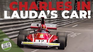 Charles Leclerc drives Niki Lauda's F1 Ferrari 312B3 at Monaco