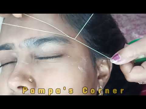 Joint eyebrow threading tutorial | Eyebrow threading | Pampa's Corner