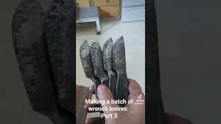 Making a batch of wrench knives: part 3 #etsyshop #knife #forged #handmade