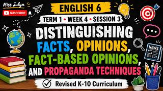 ENGLISH 6 TERM 1 WEEK 4 SESSION 3: Distinguishing Facts, Opinions, Fact-Based Opinions