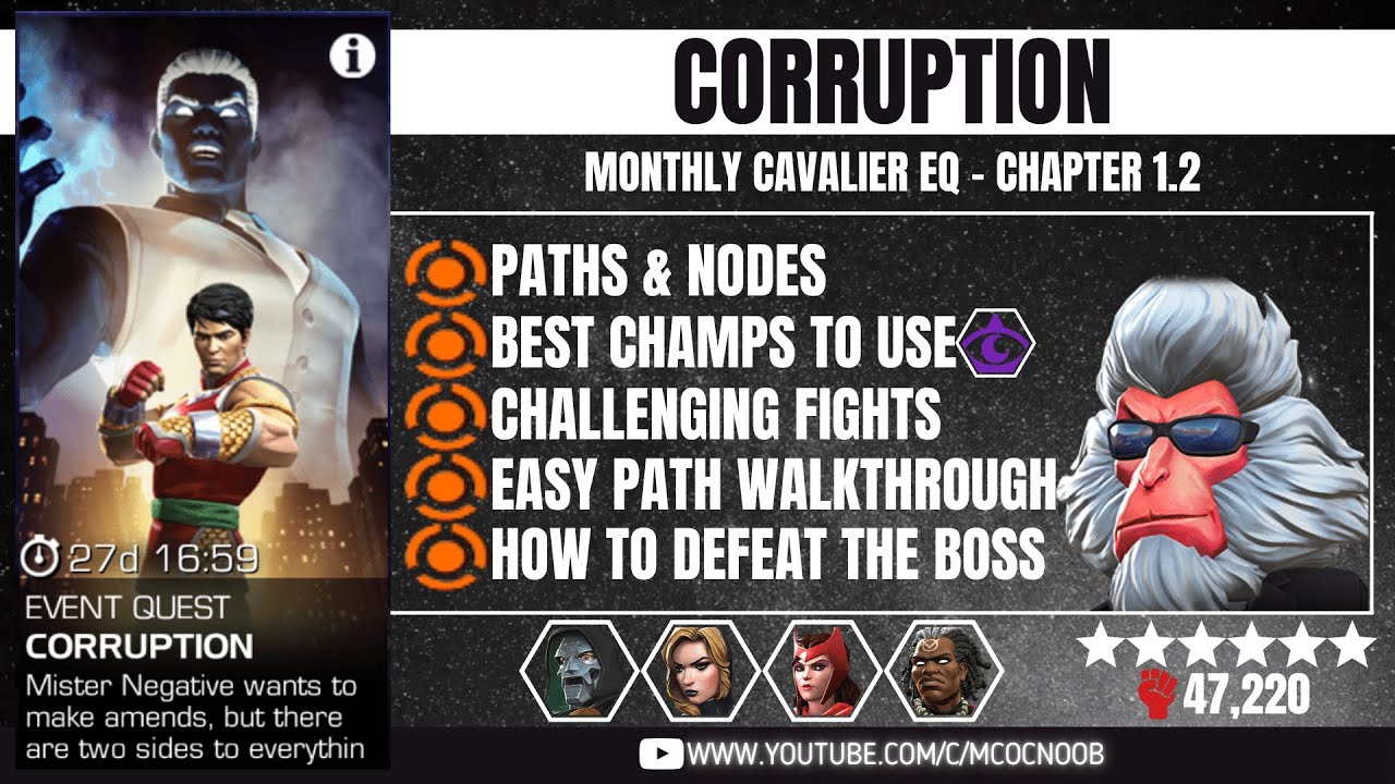 Corruption - Cavalier Event Quest - Chapter 1.2 - Marvel Contest of Champions - April 2021