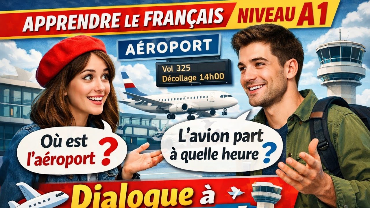 200 Dialogues  en Français A1 | ✈️ À l’Aéroport | Conversation Française Débutant