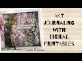 Art journaling with digital printables and sprays