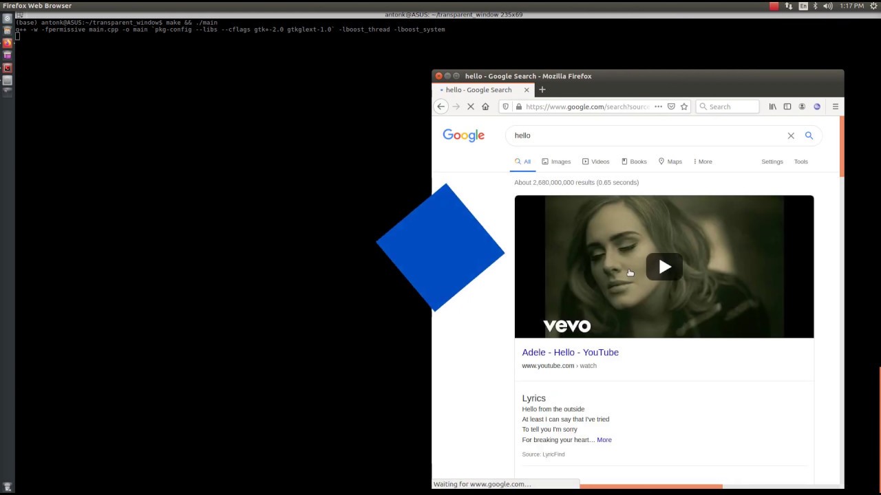 transparent opengl context - YouTube
