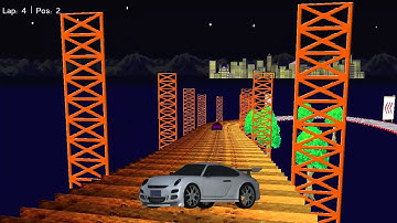 1GAM March: Pseudo-3D Racer (WIP) Night theme & 2-tier track