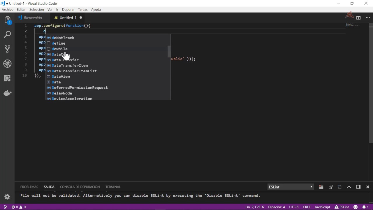 Visual Studio Code. Elegir Lenguaje y Codificación. - YouTube