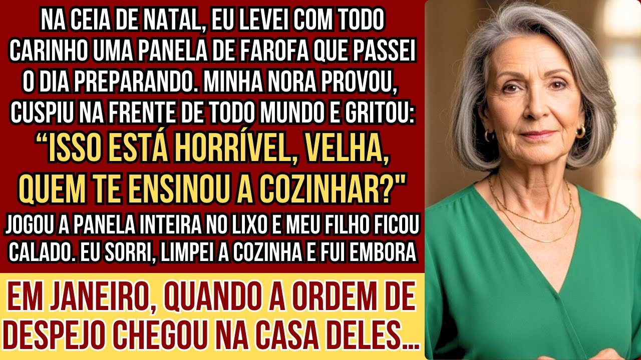 Preparei farofa, minha nora cuspiu: “Isto está horrível, velha!” e jogou a panela inteira no lixo