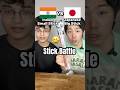 Indian stick Vs Japan Stick Battle #food #japan #indian #india #funny
